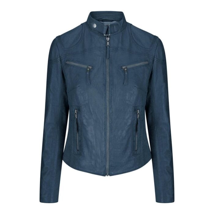 Ladies Womens Real Leather Vintage Slim Fit Biker Leather Jacket - Knighthood Store