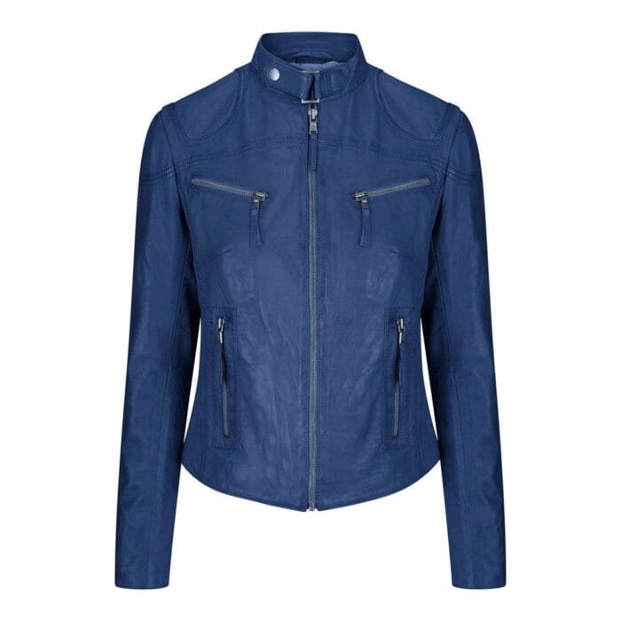 Ladies Womens Real Leather Vintage Slim Fit Biker Leather Jacket - Knighthood Store