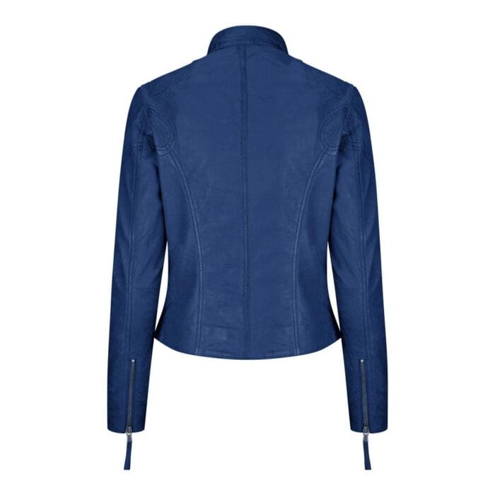 Ladies Womens Real Leather Vintage Slim Fit Biker Leather Jacket - Knighthood Store