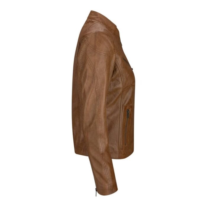 Ladies Womens Real Leather Vintage Slim Fit Biker Leather Jacket - Knighthood Store