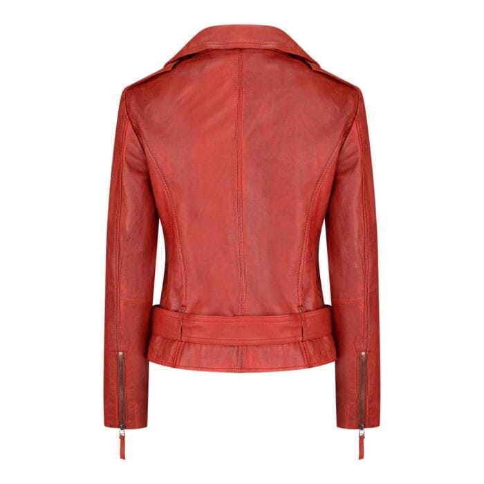 Ladies Womens Black Real Leather Slim Fit Soft Zip Biker Style Jacket - Knighthood Store
