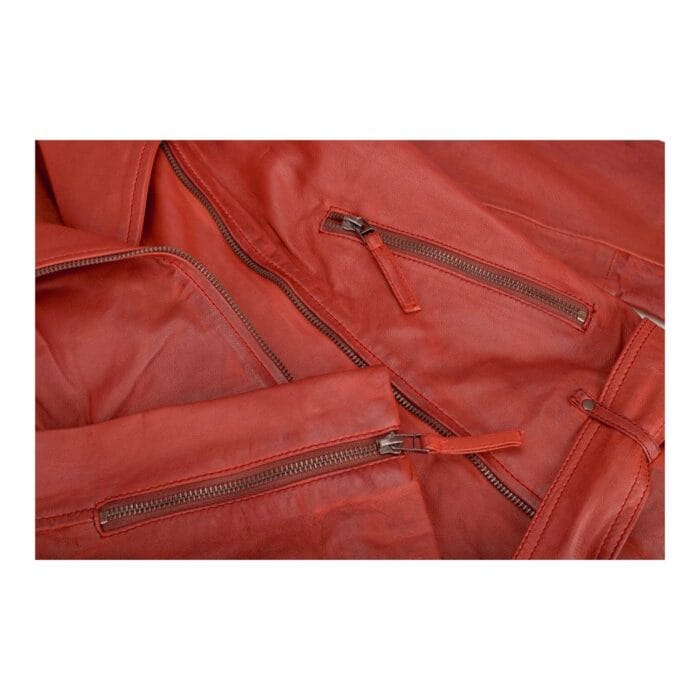 Ladies Womens Black Real Leather Slim Fit Soft Zip Biker Style Jacket - Knighthood Store