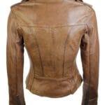 Ladies Women Real Leather Biker Rock Purple Red Slim Fit Jacket - Knighthood Store