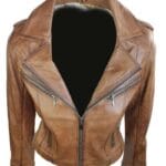 Ladies Women Real Leather Biker Rock Purple Red Slim Fit Jacket - Knighthood Store