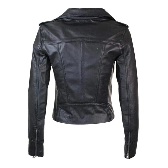 Ladies Women Real Leather Biker Rock Purple Red Slim Fit Jacket - Knighthood Store