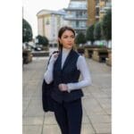 Women Black Blazer Waistcoat Tweed Herringbone Wool Classic Smart Casual Vintage 1920s - Knighthood Store