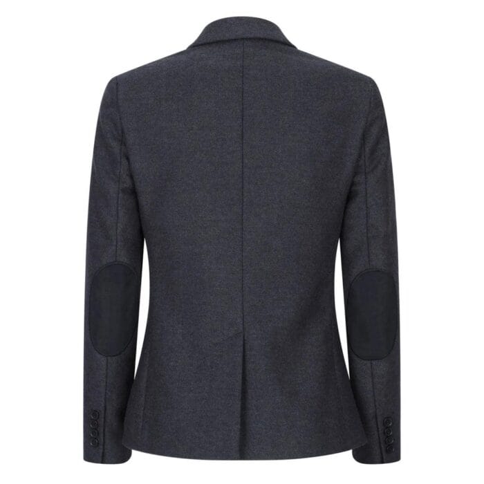 Women Black Blazer Waistcoat Tweed Herringbone Wool Classic Smart Casual Vintage 1920s - Knighthood Store
