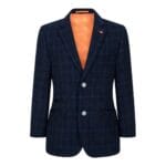Boys Blue 3 Piece Suit Navy Check Wedding Prom Formal Vintage Tailored Fit - Knighthood Store