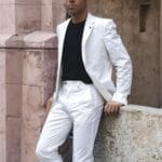 Mens 2 Piece Summer Suit Cream Office Wedding Smart Casual Classic Italian Tailored Fit - Knighthood Store