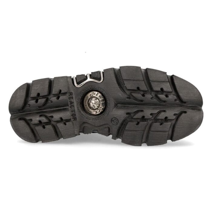 New Rock M-NewMILI083-S19 COMBAT BOOTS Black Leather Military Biker Shoes - Knighthood Store