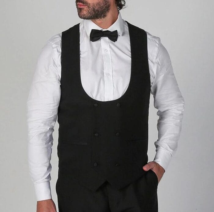 Men's Black Tuxedo Suit 3 Piece Shawl Lapel Formal Wedding Dress - Knighthood Store