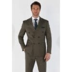 Men's Suit 2 Piece Sage Green Double Breasted Tailored Fit Summer Wedding - Knighthood Store