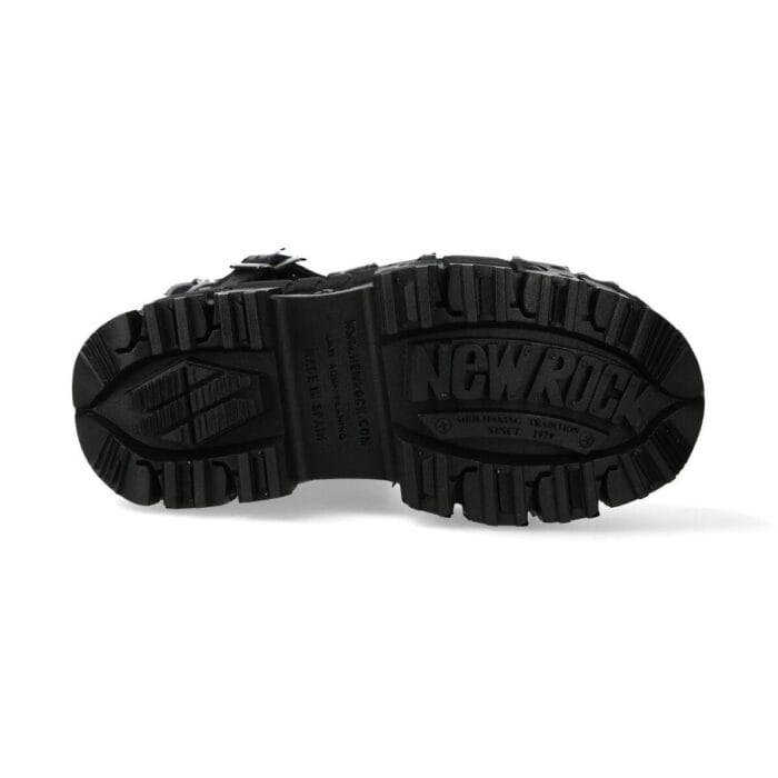 New Rock Boots Punk WALL373-S5 Metallic Black Leather Platform Gothic EMO Goth - Knighthood Store