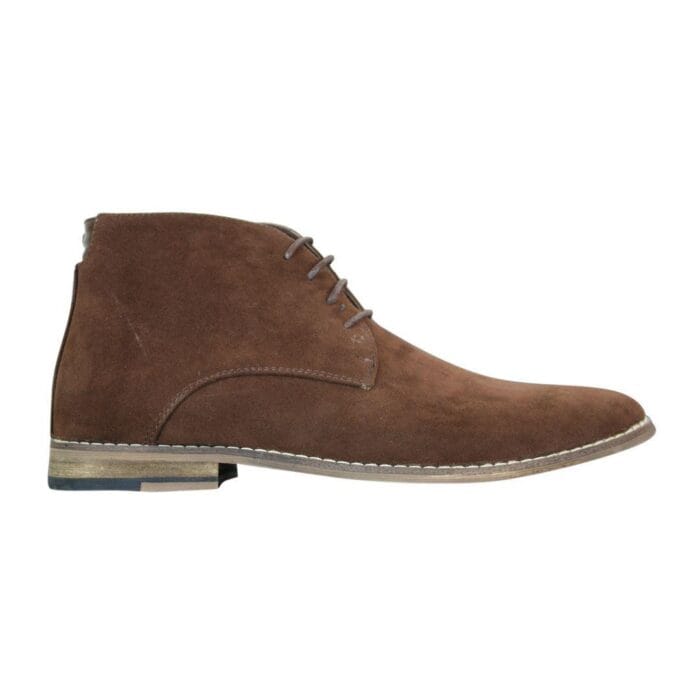 Mens Suede Ankle Boots Chelsea Laced Real Leather Lined Italian Design Smart Casual - Knighthood Store