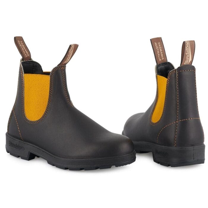 Blundstone 1919 Brown Mustard Leather Chelsea Boots Stitch Camel Slip On - Knighthood Store