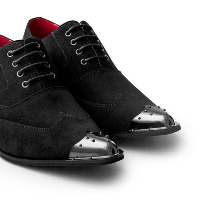 Mens Metal Toe Pointed Shoes Suede Leather Patent Laced Cowboy Italian Dancing - Knighthood Store