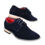 Mens Suede Smart Casual Oxford Shoes Laced Brown Black Blue - Knighthood Store