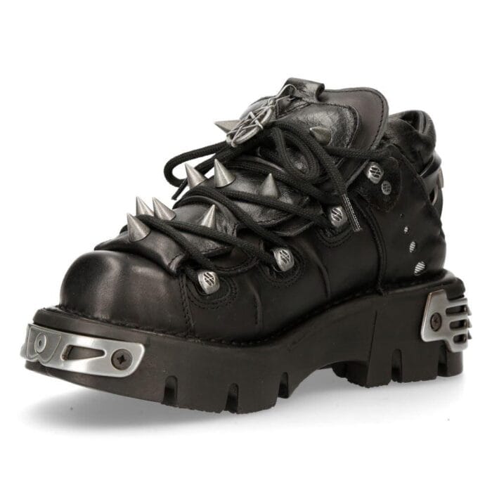 New Rock Women's 110-S1 Bootie Metal Spikes Goth Punk Laced - Knighthood Store