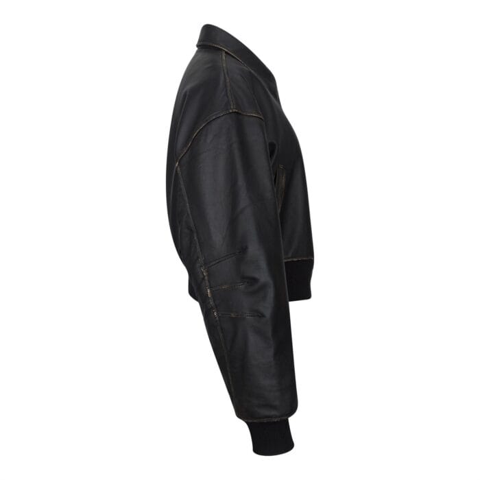 Women's Leather Jacket Cropped Bomber Zipper Short Coat - Knighthood Store