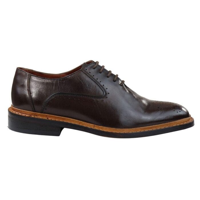 Mens Brogue Oxford Shoes Tan Brown Black Laced Leather Goodyear Welted - Knighthood Store