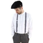Mens Vintage Check Stripe Trouser Braces Suspenders 1920s Gatsby Peaky Blinders - Knighthood Store