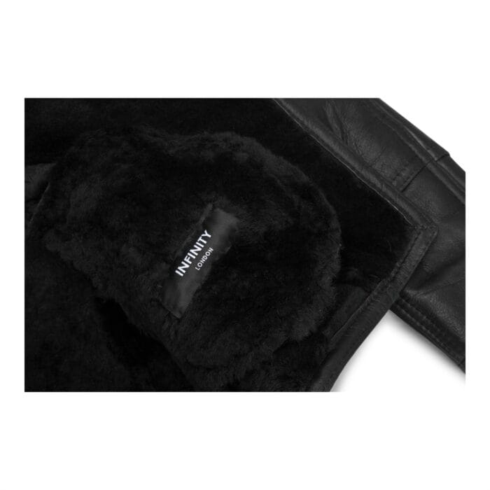 Ladies Vintage 100% Real Sheepskin Jacket Leather Biker Black Aviator Flying - Knighthood Store