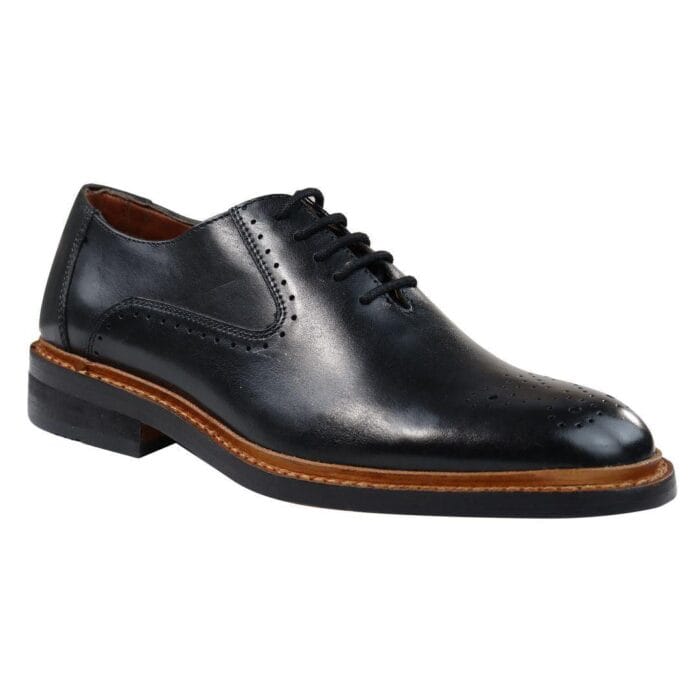 Mens Brogue Oxford Shoes Tan Brown Black Laced Leather Goodyear Welted - Knighthood Store
