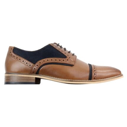 Mens Real Leather Suede Brogues Derby Oxford Shoes Classic British Smart Casual - Knighthood Store