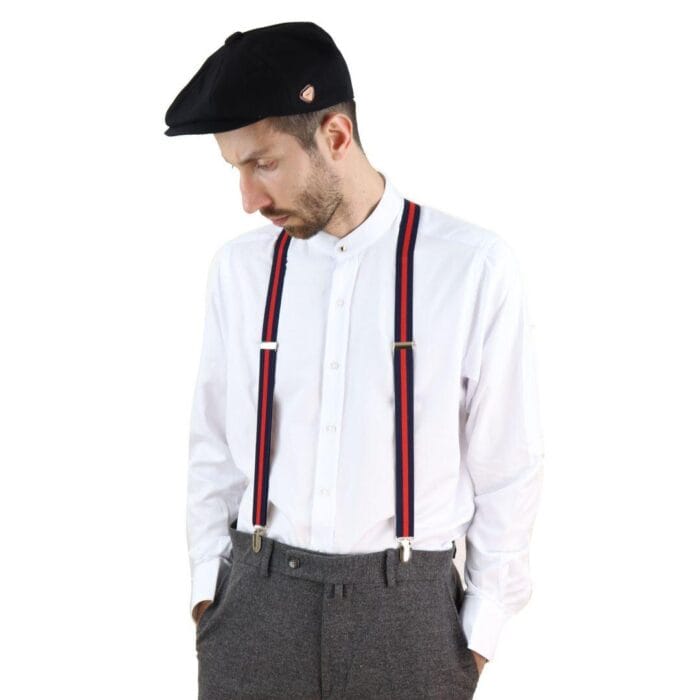 Mens Vintage Check Stripe Trouser Braces Suspenders 1920s Gatsby Peaky Blinders - Knighthood Store