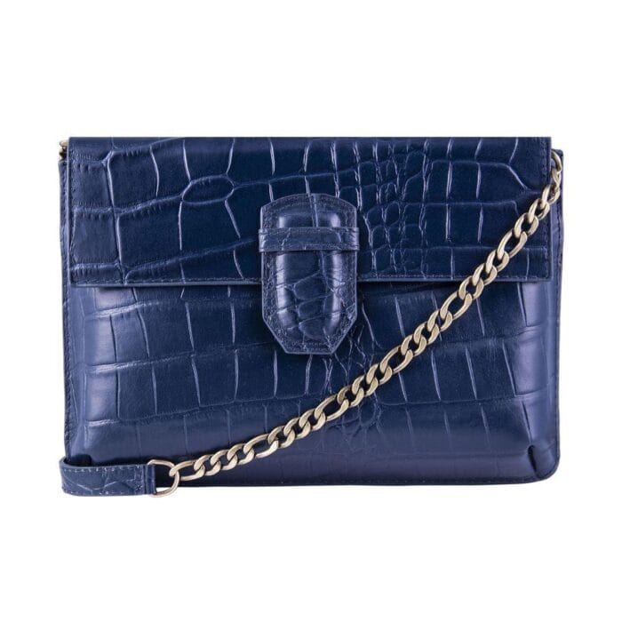 Womens Real Leather Buckle Hide Clutch Shoulder Bag Metal Chain Cross Body - Knighthood Store