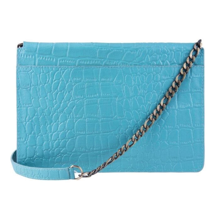Womens Real Leather Buckle Hide Clutch Shoulder Bag Metal Chain Cross Body - Knighthood Store