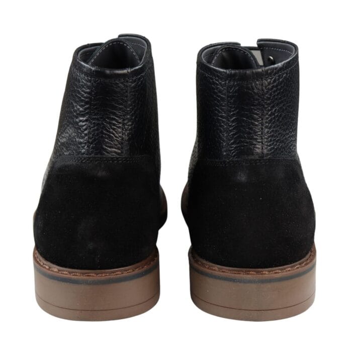 Mens Round Toe Laced Boots Black Tan Brown Real Leather Smart Casual Dress - Knighthood Store