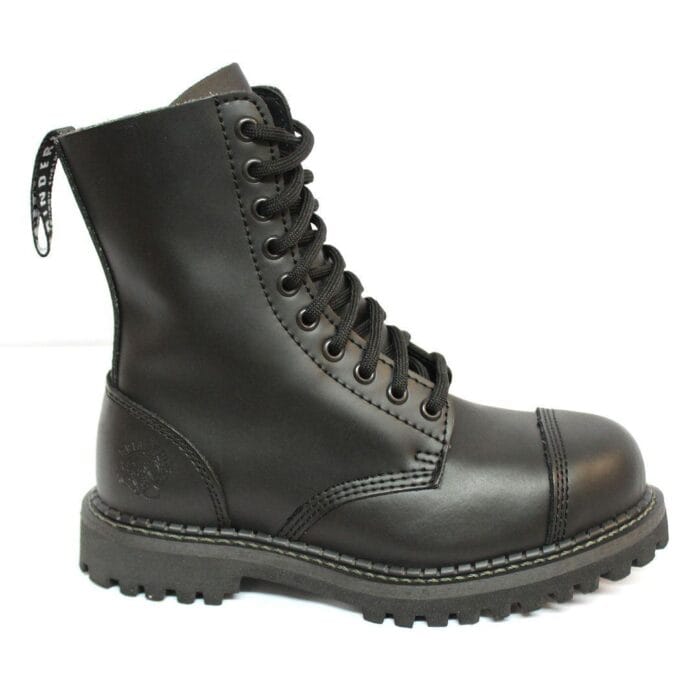 Unisex Real Leather Military Boots Black Ginders Stag Punk Rock Safety Steel Toe - Knighthood Store