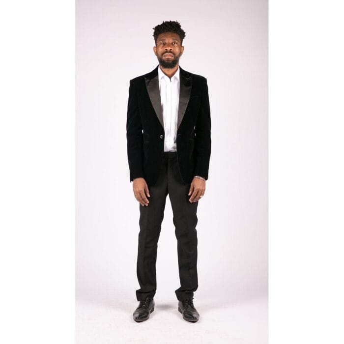 Mens Soft Velvet Black Navy 1 Button Dinner Jacket Tuxedo Blazer Smart Casual Fit - Knighthood Store