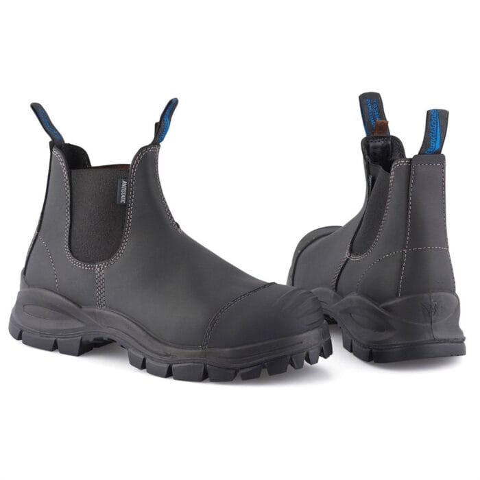 Blundstone 910 Black Leather Steel Toe Chelsea Boots Durable Ankle Safety Boots - Knighthood Store