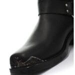 Mens Real Leather Lo Biker Boots Rock Punk Grinders Eagle Buckle Metal Toe - Knighthood Store