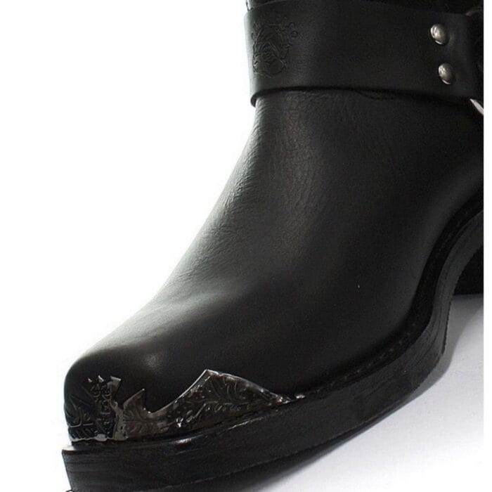 Mens Real Leather Lo Biker Boots Rock Punk Grinders Eagle Buckle Metal Toe - Knighthood Store