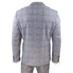 Mens Marc Darcy 3 Piece Suit Grey Prince Of Wales Blue Check Vintage Retro - Knighthood Store