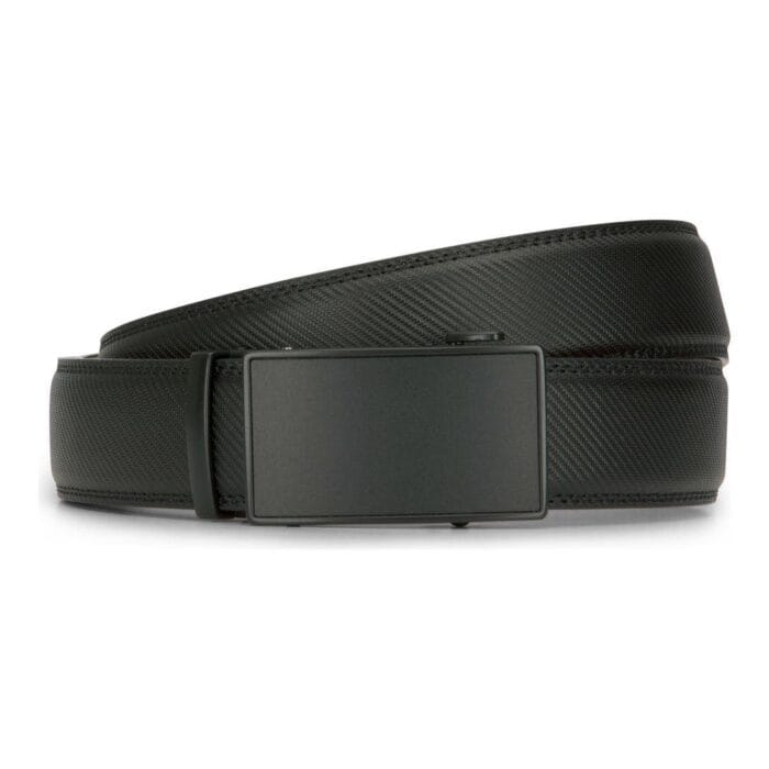 Mens Leather Belt Ratchet Trouser Jeans Dress 35MM Trim to Fit Any Size - Knighthood Store