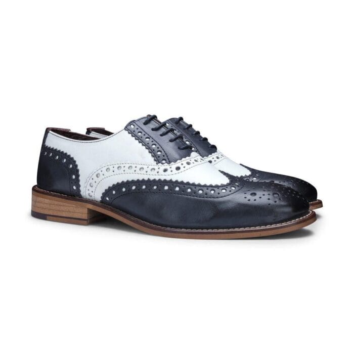 Mens Real Leather Vintage Shoes Brogues 1920s Suede Tweed Laced Shoes Smart Formal - Knighthood Store