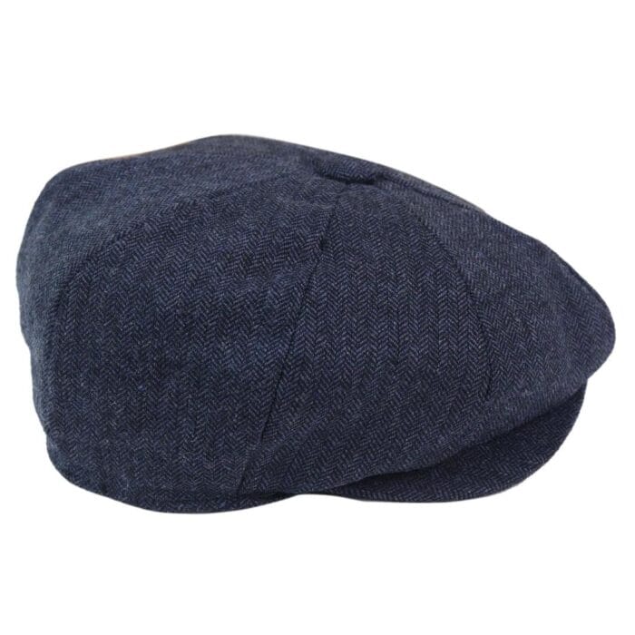 Mens 8 Panel Hat Wool Baker Boy Newsboy Flat Cap Grandad Tweed Check 1920s Peaky - Knighthood Store