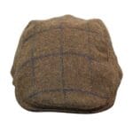 Mens Herringbone Tweed Wool Check Grandad Flat Caps Hats Vintage Green Grey Blue Brown - Knighthood Store