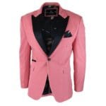 Mens Velvet Blazer Tuxedo Jacket Black Satin Lapel Pastel Blue Pink Green - Knighthood Store