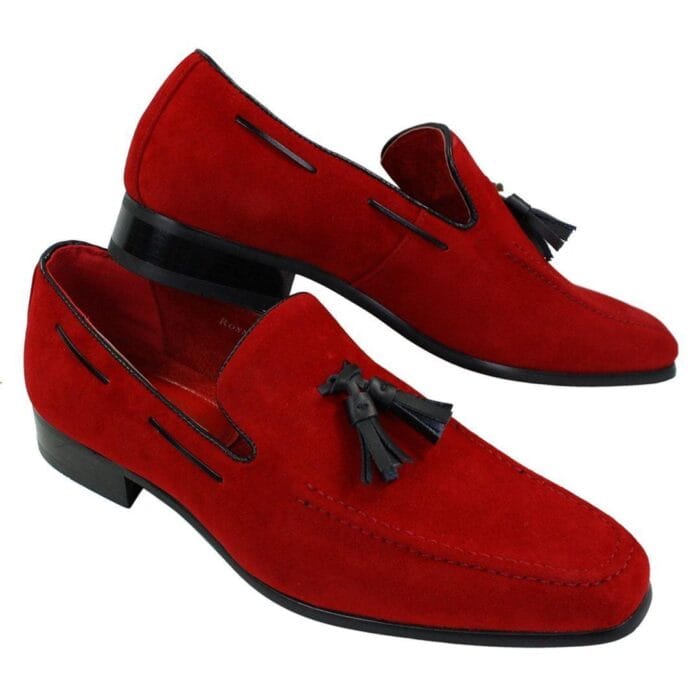 Mens Suede Loafers Driving Shoes Slip On Tassle Design Leather Smart Casual - Knighthood Store