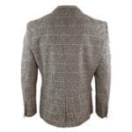 Mens Tweed Herringbone Check Grey Navy Brown Vintage Fit Blinders Blazer - Knighthood Store