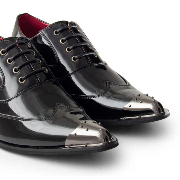 Mens Metal Toe Pointed Shoes Suede Leather Patent Laced Cowboy Italian Dancing - Knighthood Store