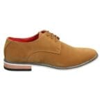 Mens Suede Smart Casual Oxford Shoes Laced Brown Black Blue - Knighthood Store