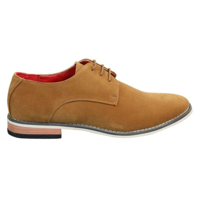 Mens Suede Smart Casual Oxford Shoes Laced Brown Black Blue - Knighthood Store