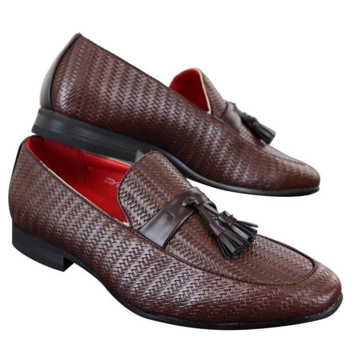 Mens Classic Vintage Tassel PU Leather Driving Shoes Loafers Smart Casual - Knighthood Store