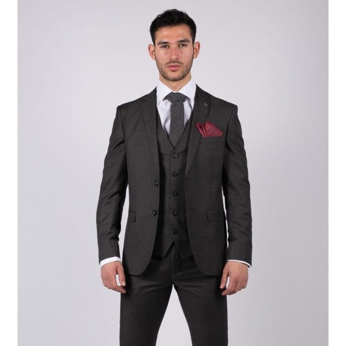 Mens Dark Grey Charcoal 3 Piece Suit Classic Stitch Wedding Summer Prom Classic - Knighthood Store